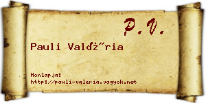 Pauli Valéria névjegykártya